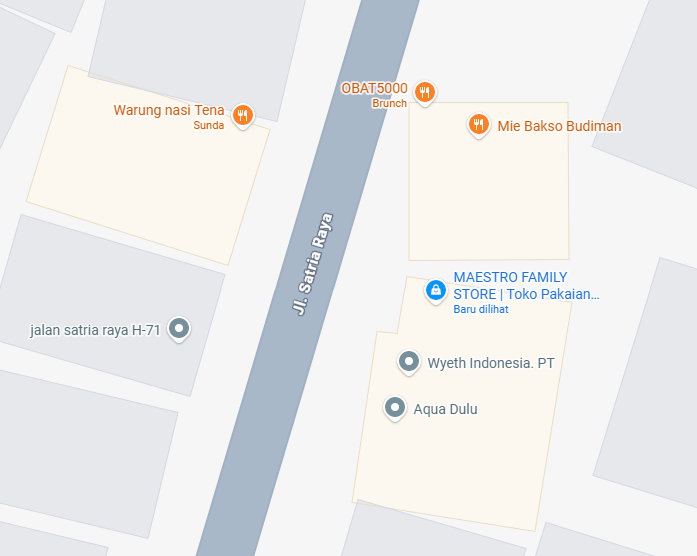 Peta lokasi Hanari di Jalan Satria Raya